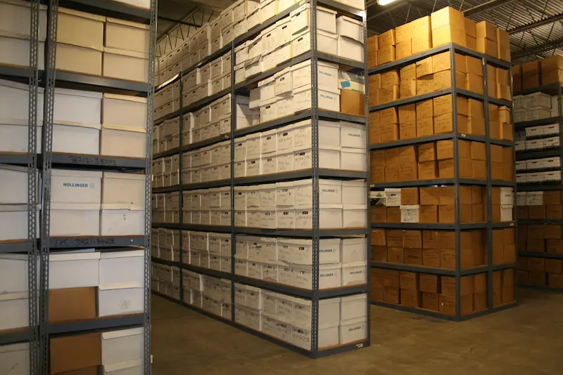 records storage warehouse at A and P in Marin County