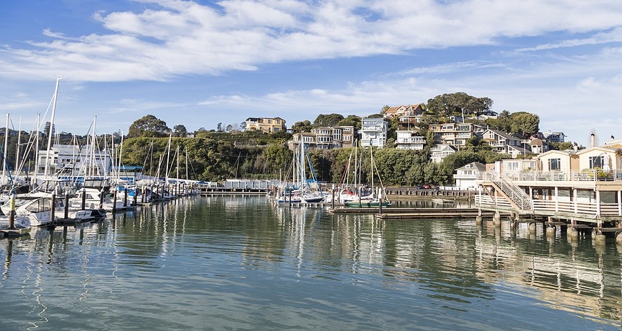 A and P Moving provides Moving Services in Tiburon, California which is pictured in this photo.